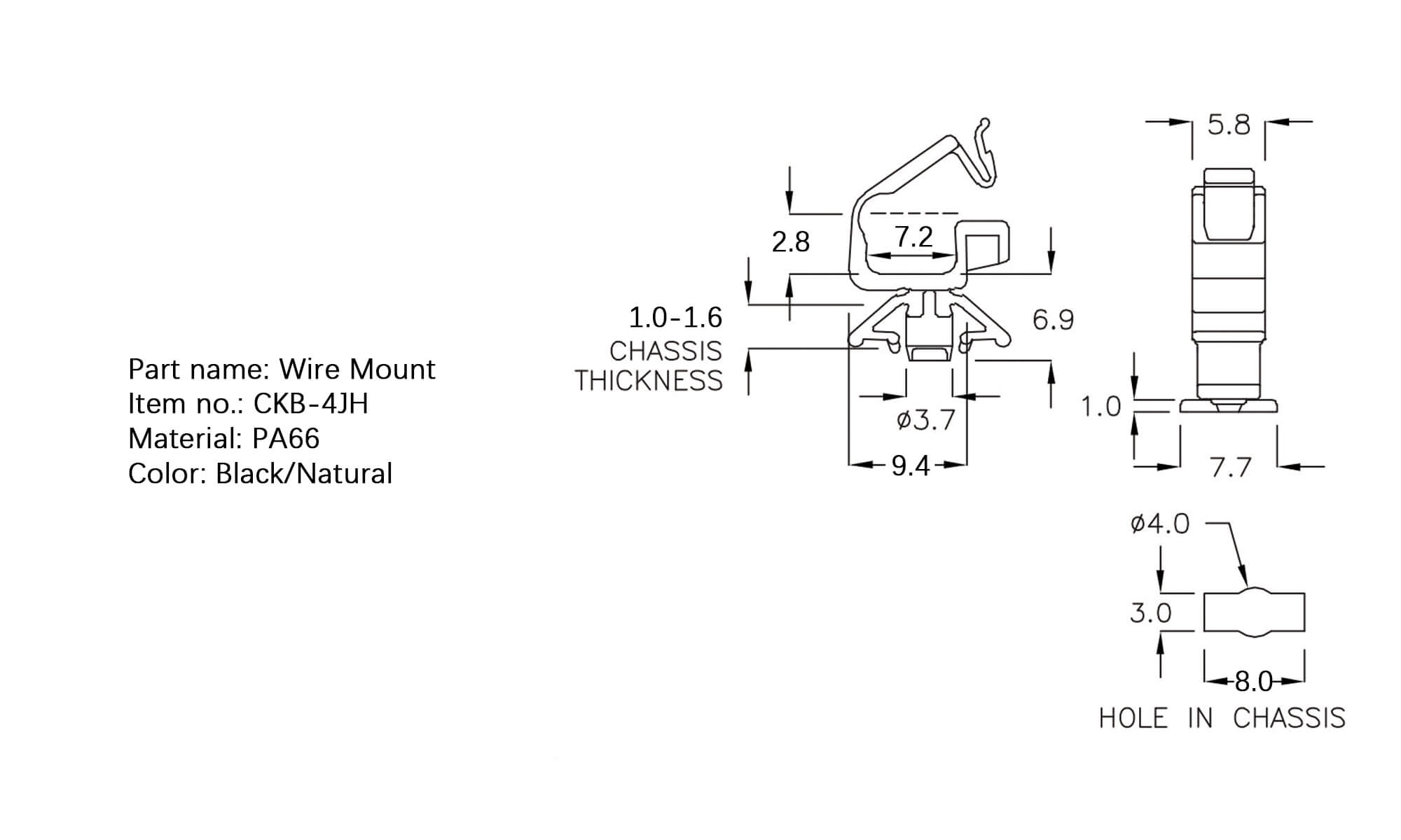 Plastic Wire Mount CKB-4JH